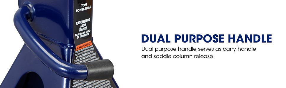 Torin TCE Steel Jack Stands: 3 Ton (6,000 lb) Capacity, Blue, 1 Pair