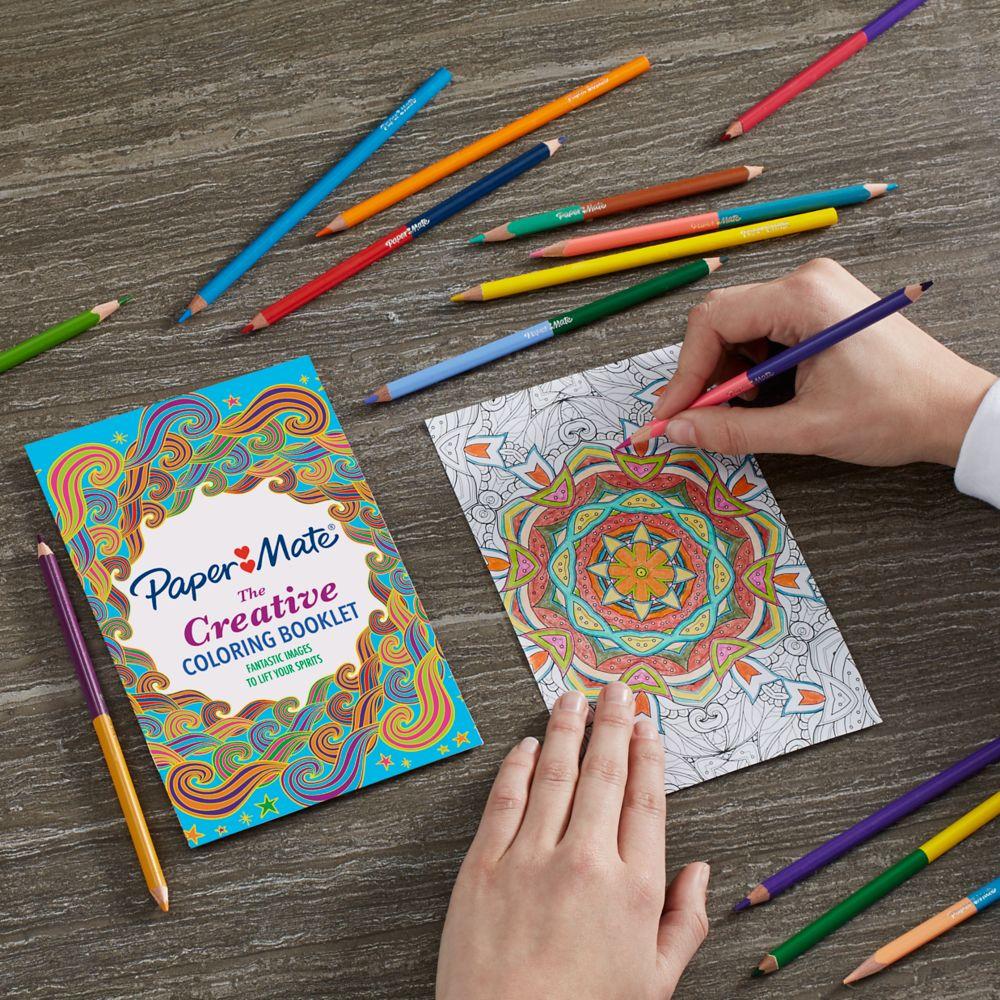 Download Amazon.com : Paper Mate Colored Pencils Adult Coloring Kit, Single and Dual Ended, Assorted ...