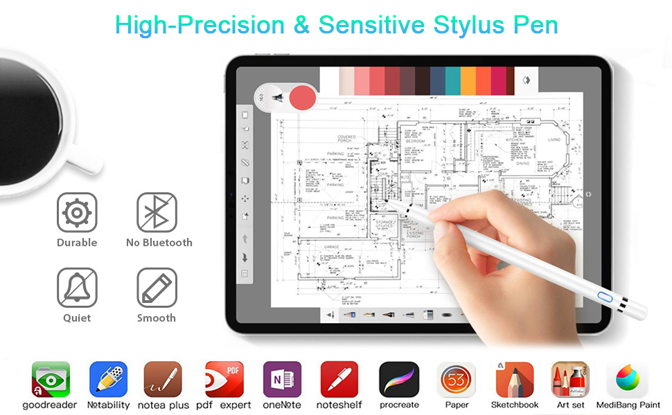 Vidence Stylus Pen for Ipad Tablet, Capacitive Rechargeable Styli with