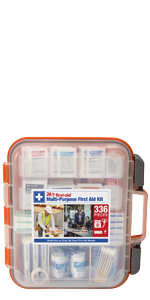 24/7 First Aid OSHA Compliant First aid Kit, All-Purpose 100-Person Emergency First Aid Kit for Business, Home, and Car in Plastic Case with Easy-Slide Latches, 336 Pieces