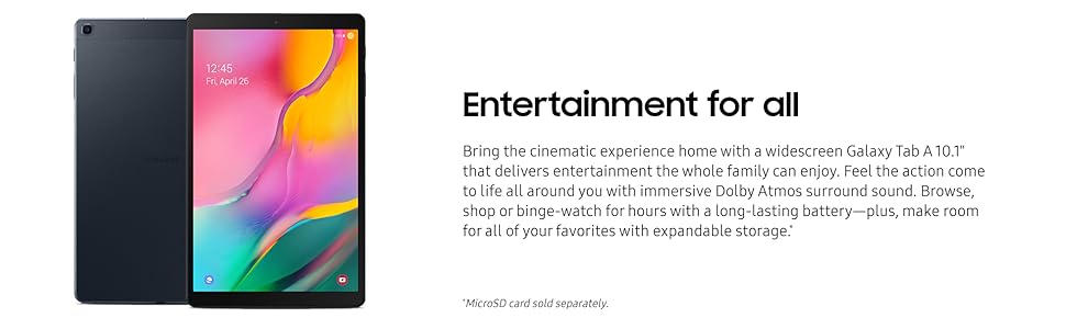 Immersive entertainment with Samsung Galaxy Tab A 10.1.