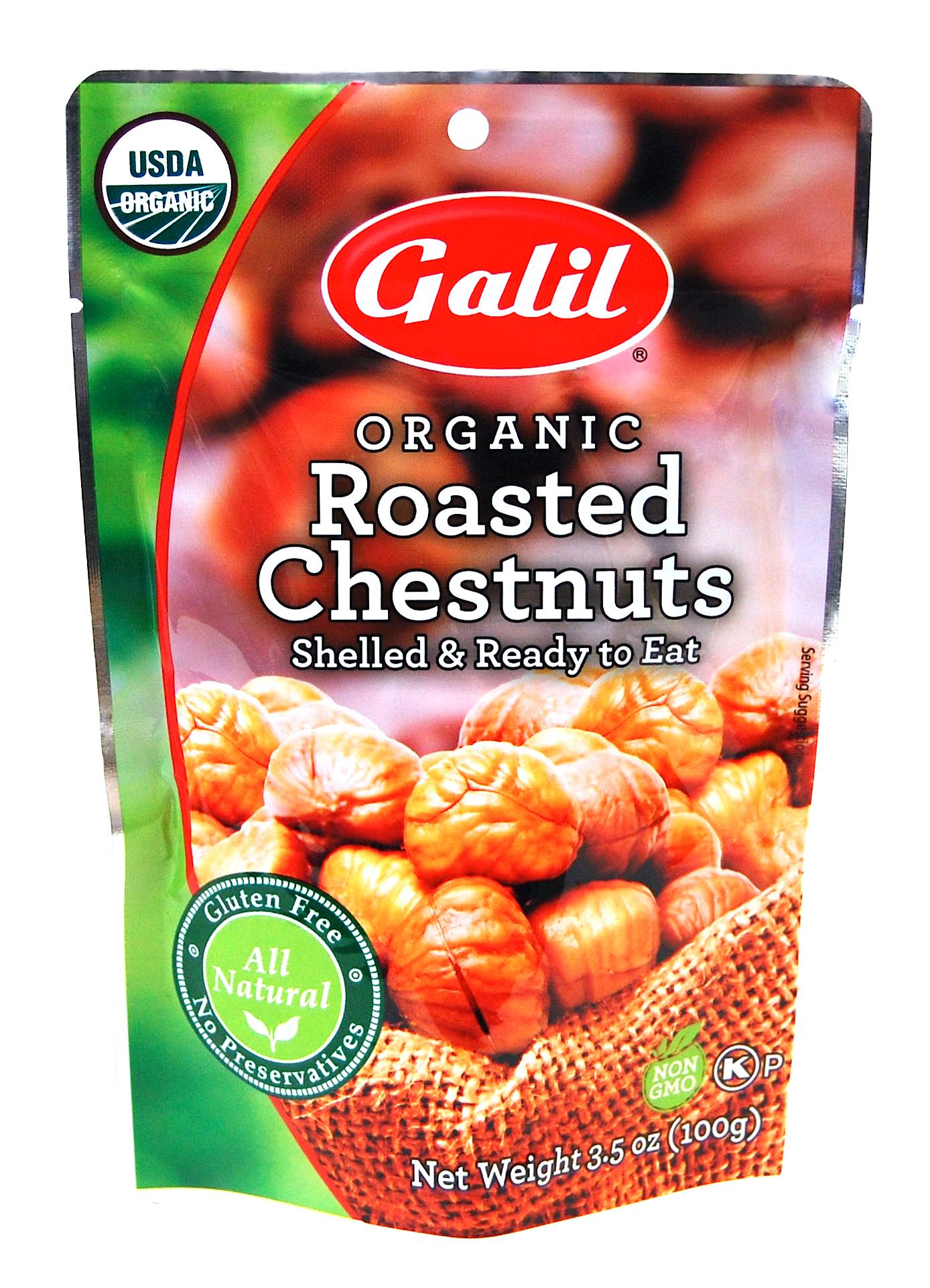 Galil Organic Whole Roasted Chestnuts, 3.5oz, 3 count