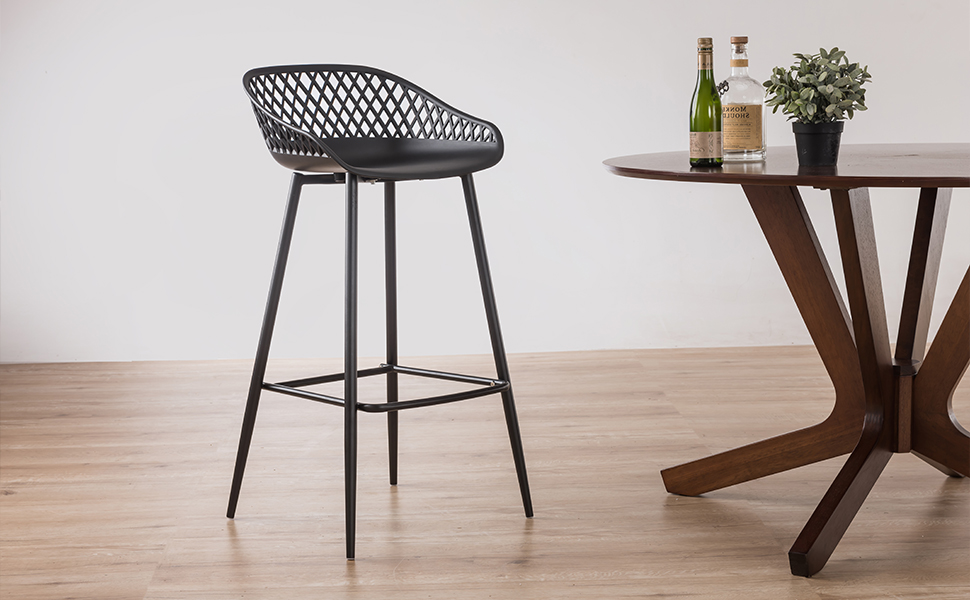 Durian Ezra Black Synthetic Fibre Bar Stool Amazon.in Home & Kitchen