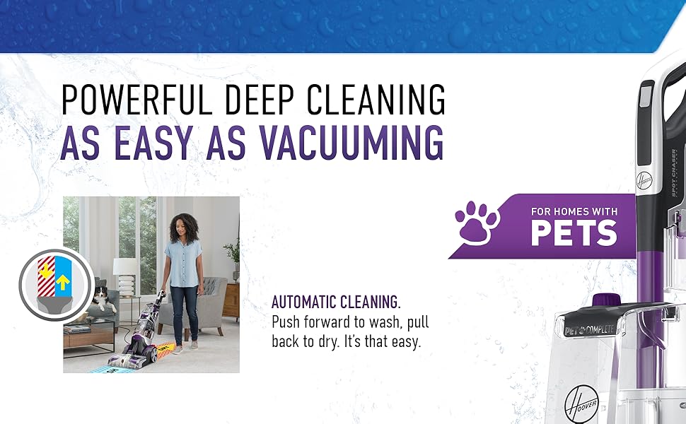 Hoover Complete SmartWash Pet Automatic Carpet Cleaner, Purple