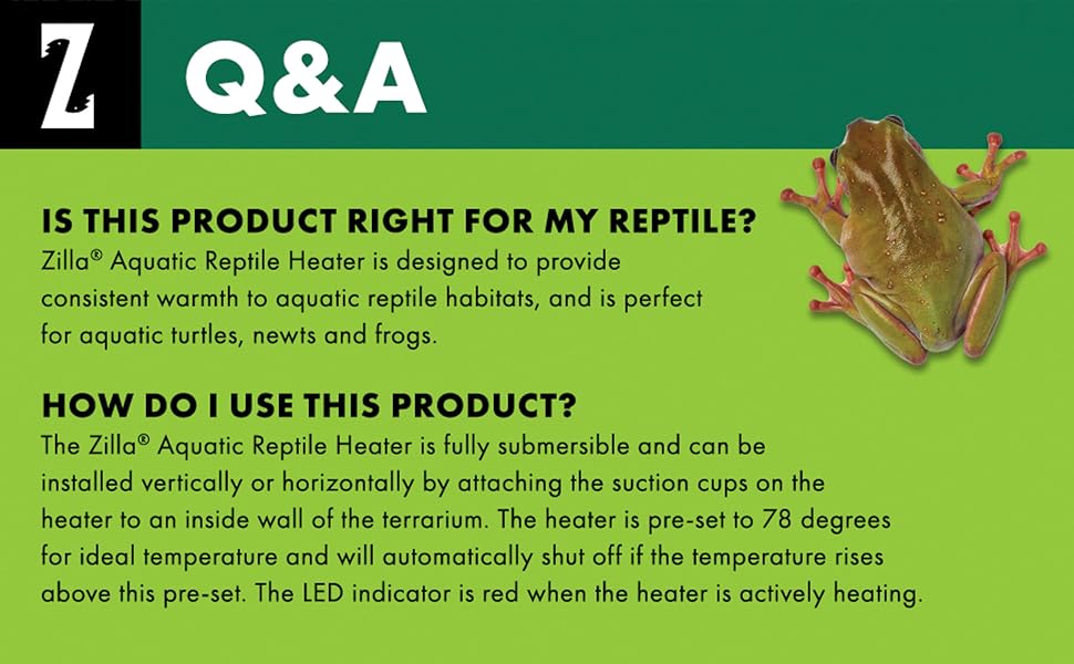 Zilla Aquatic Reptile Heater, Fully Submersible, Autoshut