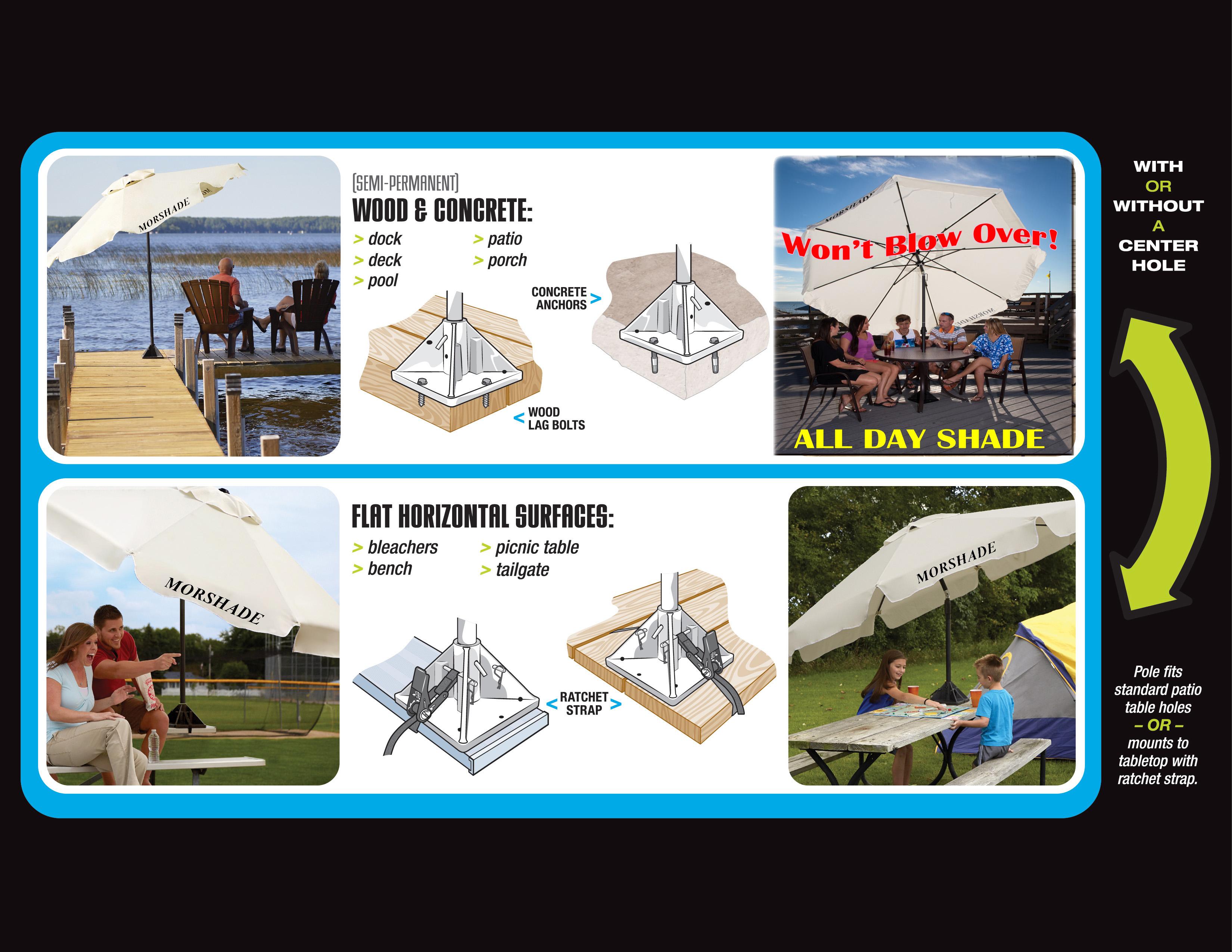 MORSHADE 180 Best Wind Resistant 9' Beach Umbrella with