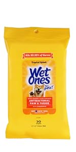 Wet Ones, Pets, Cats, Dog, Wipes, Antibacterial, Tropical Splash, Puppy