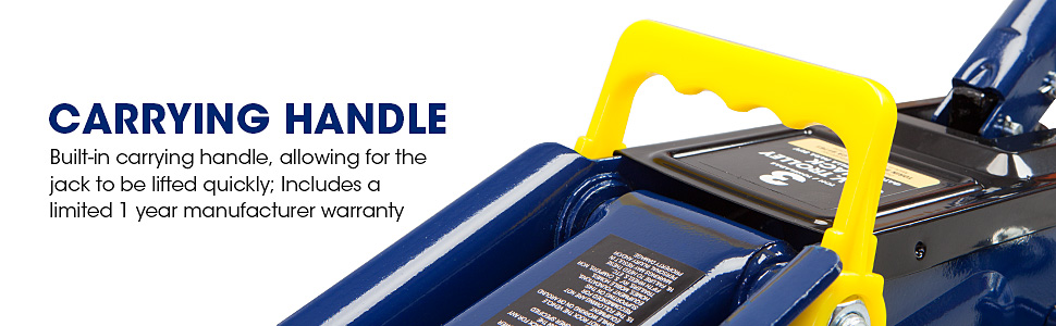 Torin TCE Hydraulic Extended Height Trolley Service/Floor Jack with Extra Saddle: 3 Ton Capacity