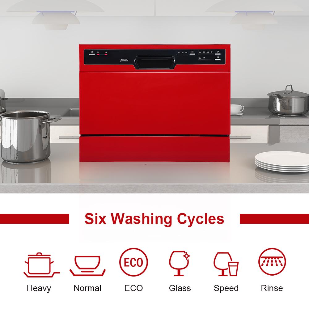 Sunbeam DWSB3607BB Portable Countertop Dishwasher with 6