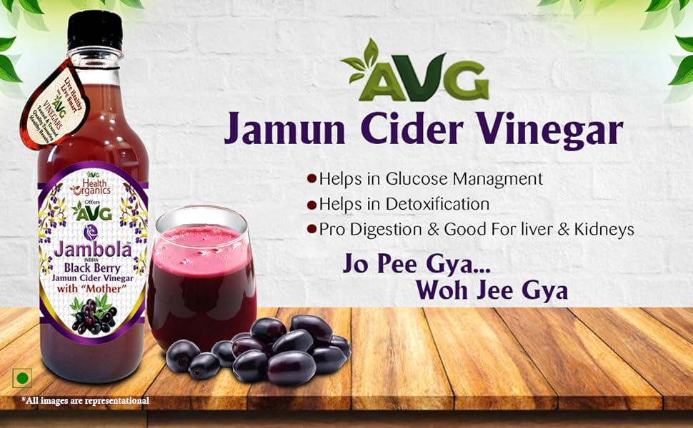 AVG Health Organics Jambola Jamun Vinegar with Mother, Natural