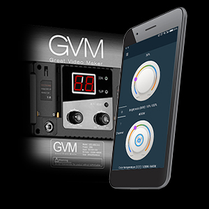 GVM 2 Pack LED Video Lighting Kits with APP Control, Bi-Color Variable 2300K~6800K with Digital Display Brightness of 10~100% for Video Photography, CRI97+ TLCI97 Led Video Light Panel +Barndoor