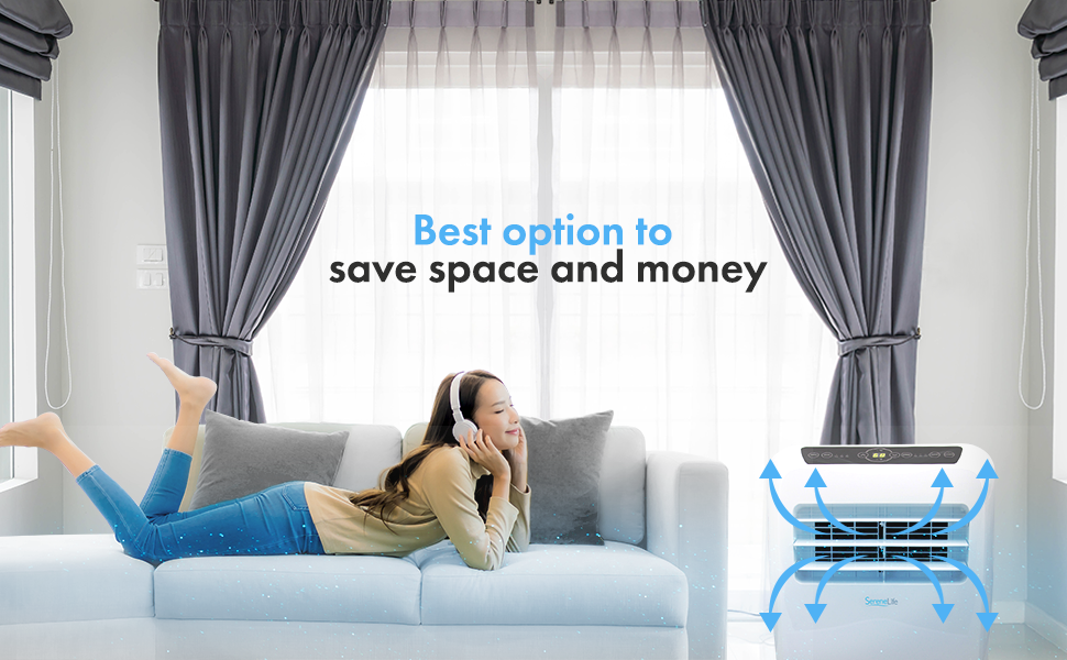 SereneLife SLPAC10 Portable Air Conditioner Compact Home AC