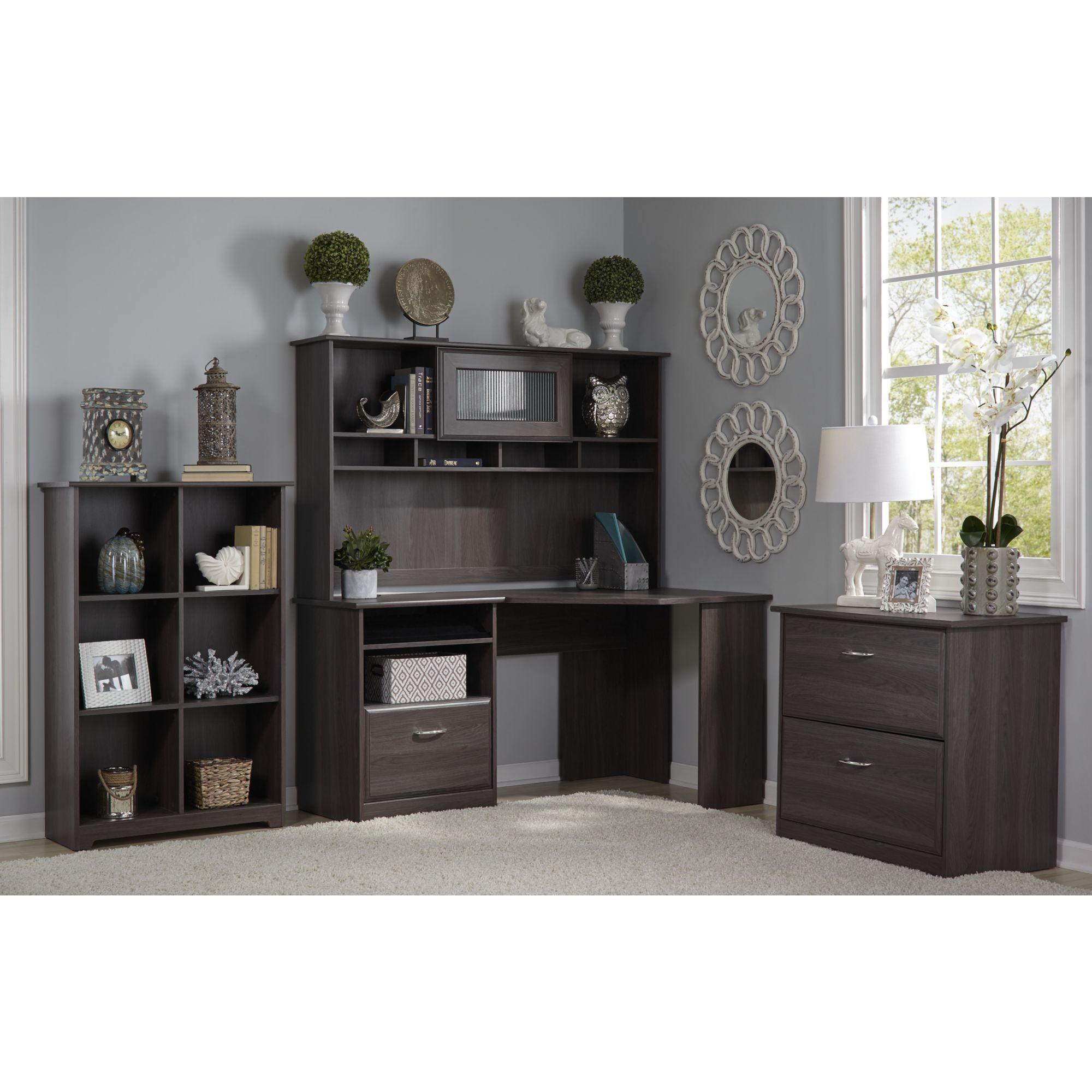 Bush Furniture Cabot Collection Corner Desk with Hutch, Lateral File