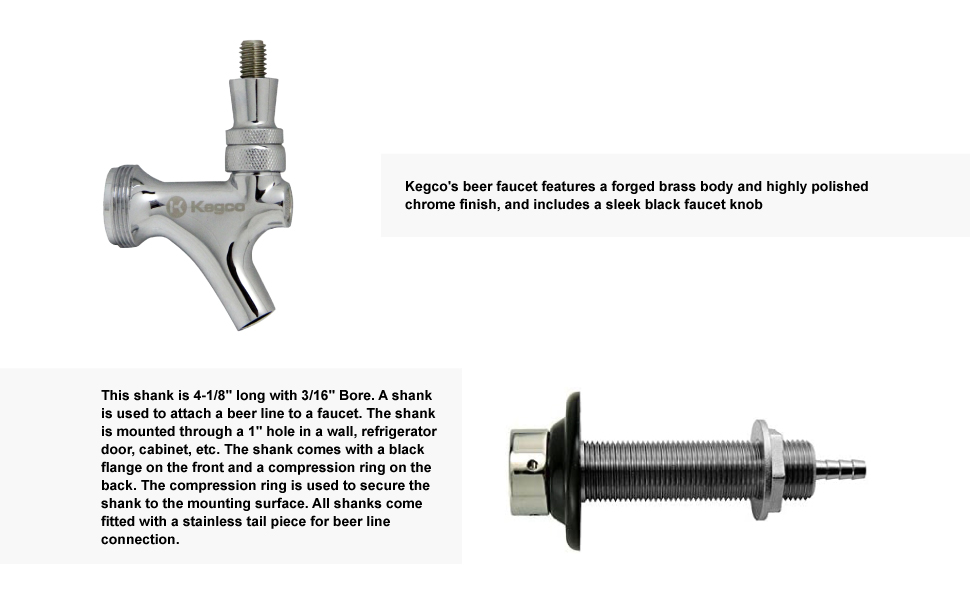 Kegco Tap Conversion Kit, Chrome Appliances
