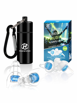 Concert Earplugs Hearprotek 2 Pairs High Fidelity Concert S, Noise Reduction Ear Plug