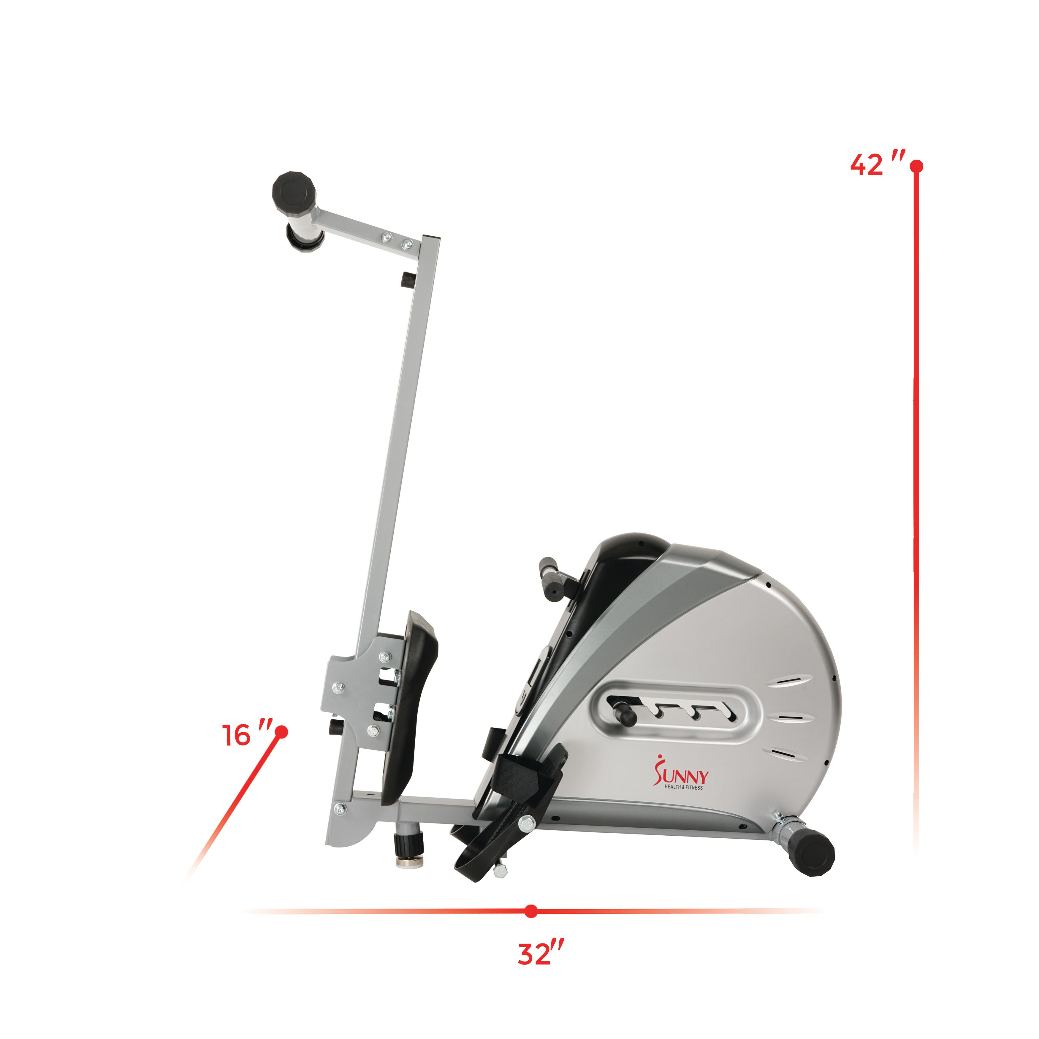 Sunny Health&Fitness SFRW5606 Elastic Cord Rowing Machine, Grey