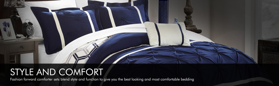 Amazon Com Chic Home Marcia 4 Piece Comforter Set Printed Pinch