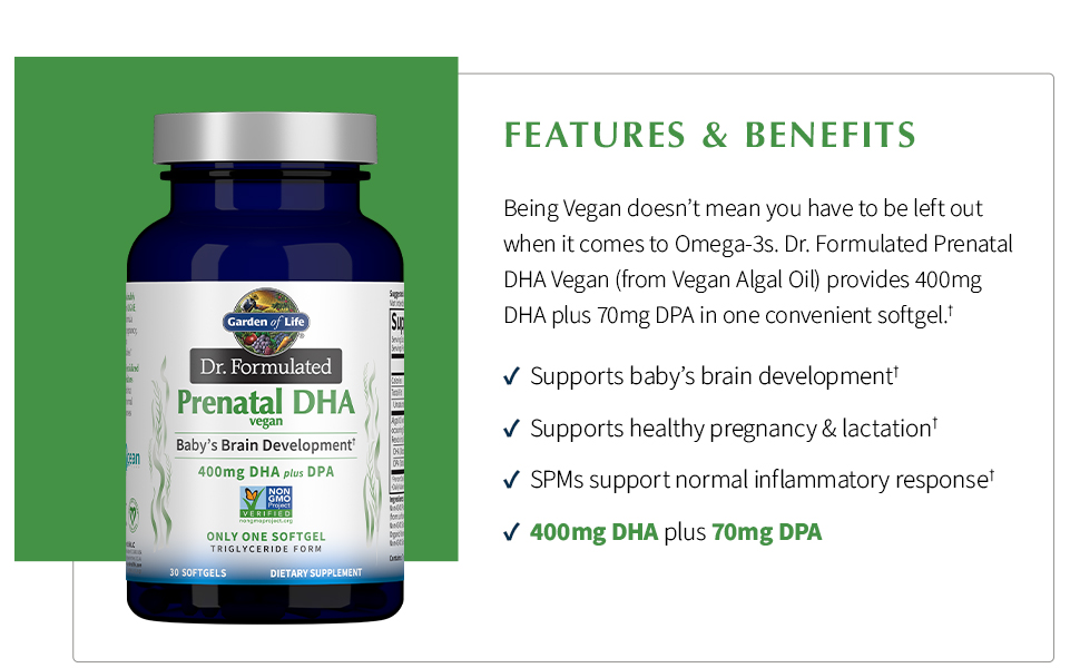 Garden of Life Dr. Formulated Prenatal Vegan DHA Certified Vegan
