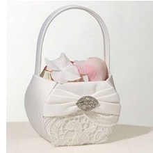 Vintage Lace Flower Girl Basket