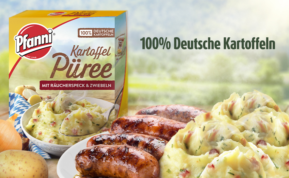 Pfanni Kartoffelpüree mit Räucherspeck und Zwiebeln, 10 x 150 g