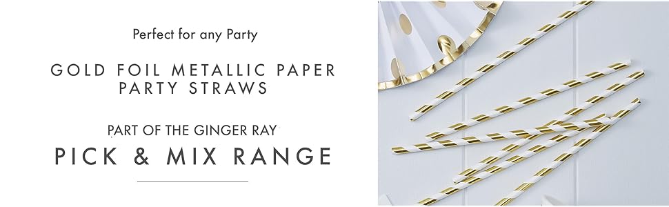 Gold Foil paper straws
