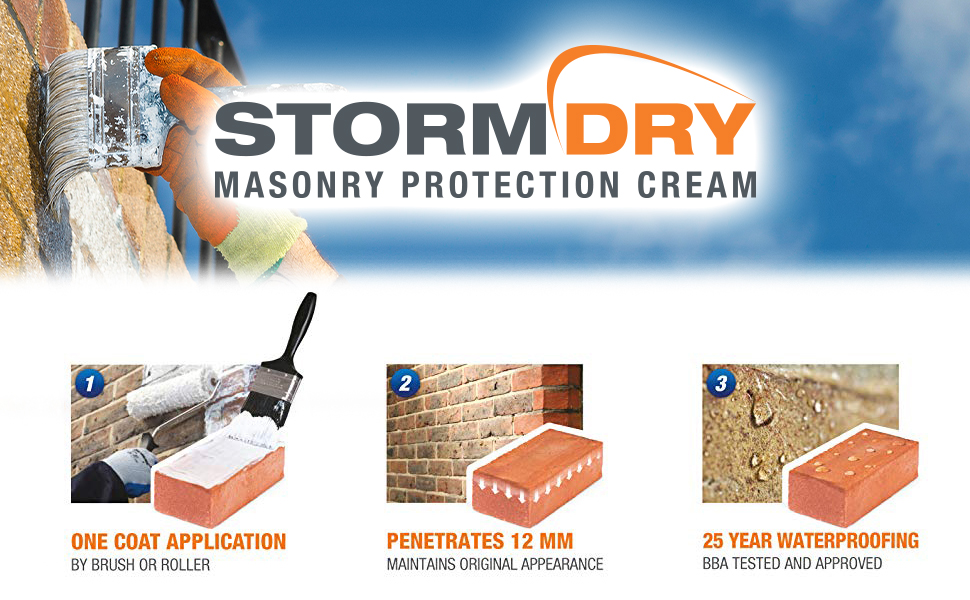 Stormdry Masonry Protection Cream 3L The Only BBA Certified Brick Waterproofing Product Stormdry Masonry Protection Cream 3L The Only BBA Certified Brick Waterproofing Product