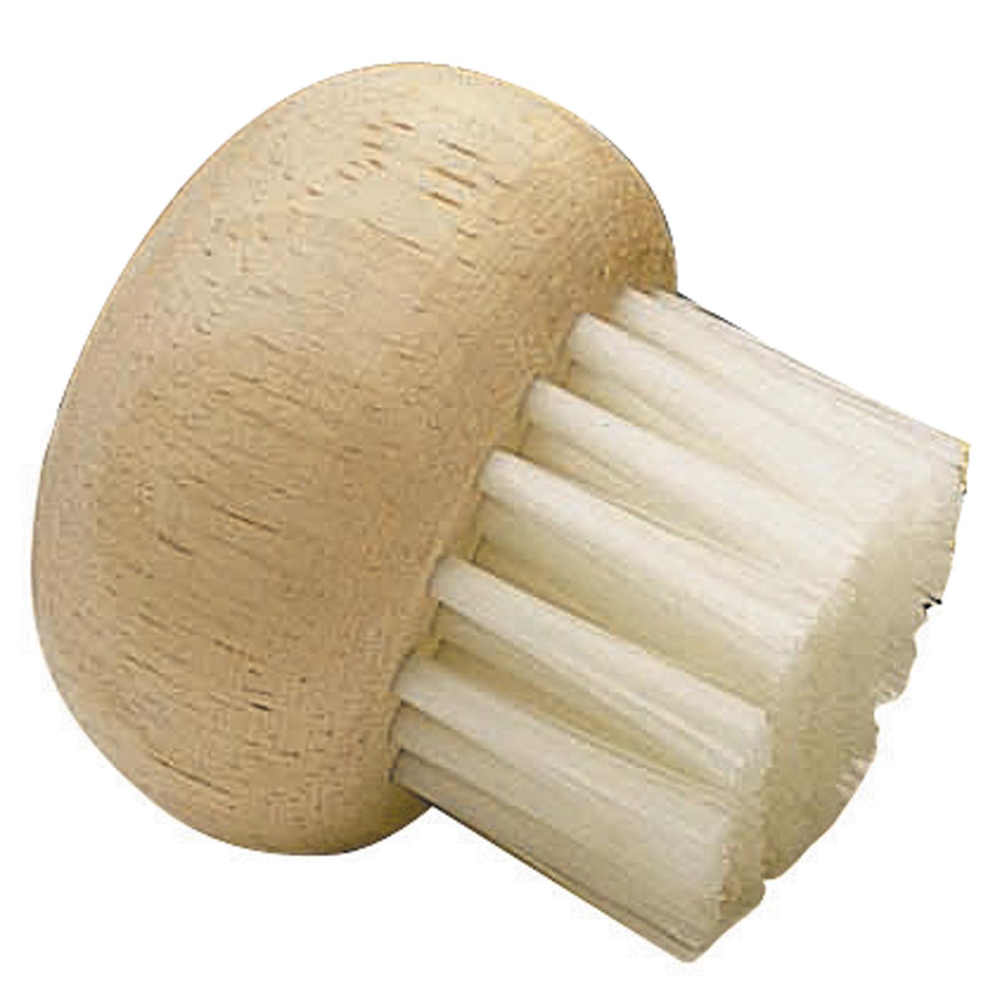 KitchenCraft Wooden Handled Mushroom Brush, Plastic, Brown/White, 9 x