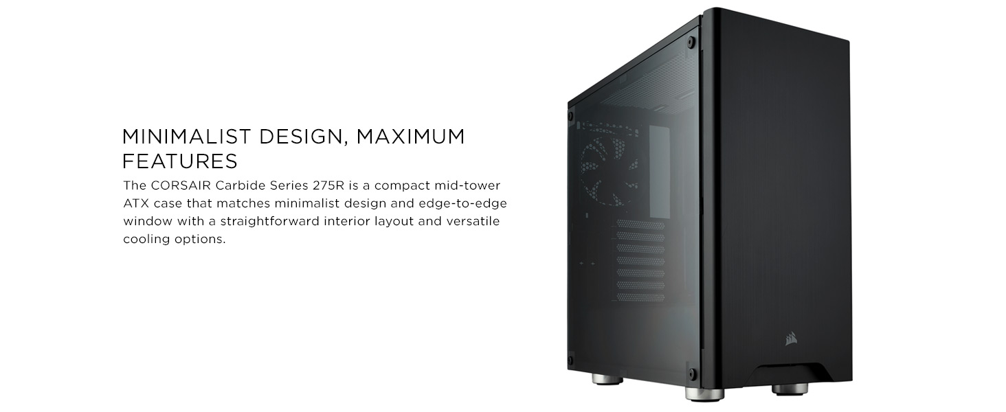 Corsair Carbide Series 275R Mid-Tower ATX Gaming Case - Black : Amazon ...