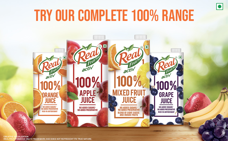 Real Activ 100 Orange Juice with No Added Sugar or Preservatives 1L