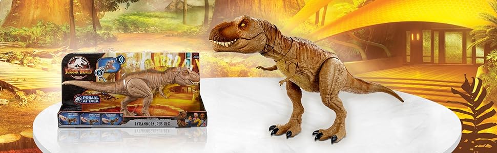 Jouet Jurassic World La Colo Du Crétacé Jurassic World Ultime T-Rex figurine dinosaure articulé avec volume de