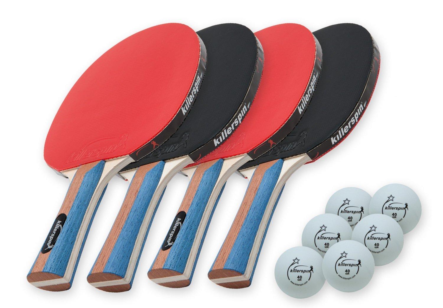 Killerspin JET SET 4 Ping Pong Paddle Set with 6 Balls Ð Beginner Table