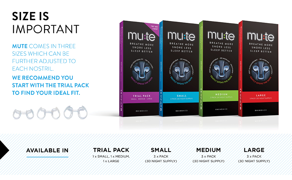 MUTE by Rhinomed Snore Stopper Nasal Dilator for Snore Reduction