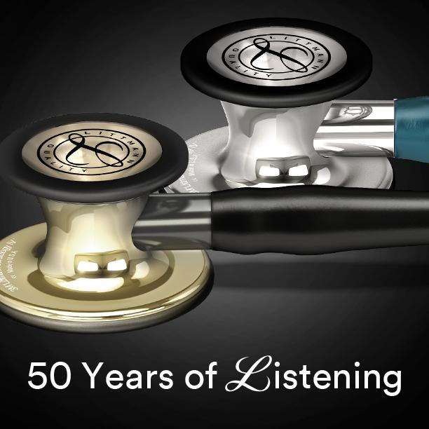 3M Littmann Cardiology IV Stethoscope, StandardFinish Chestpiece, 22Inch, Black Tube, (6151