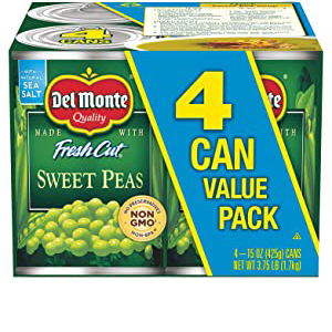 Del Monte Canned Fresh Cut Sweet Peas No Salt Added