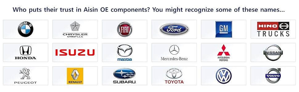 OE BMW Chrysler Fiat Ford GM Honda Isuzu Mazda Mercedes Benz Volkswagen Toyota Volvo Nissan Subaru