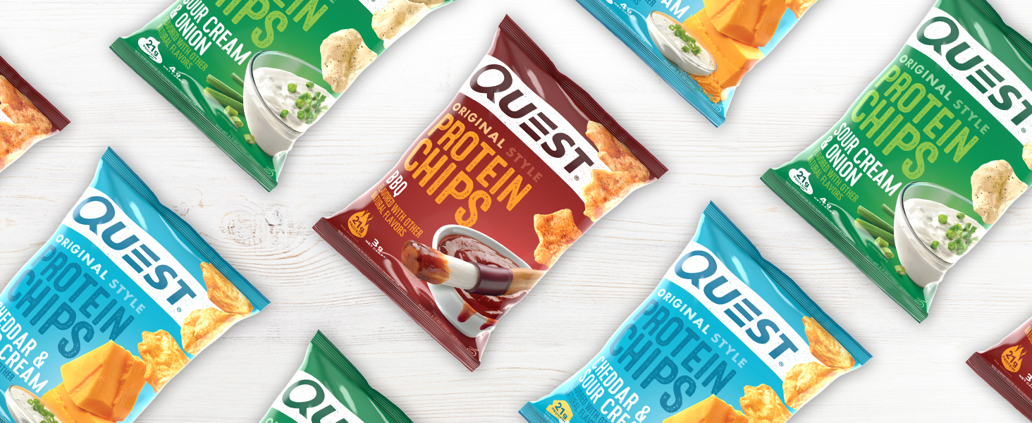 Quest Nutrition Cheddar & Sour Cream Protein Chips, Low