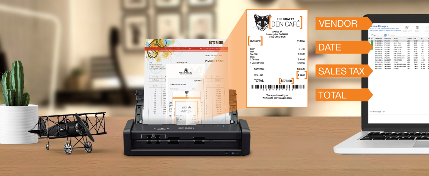 Epson Workforce ES300WR Wireless Portable Duplex Receipt