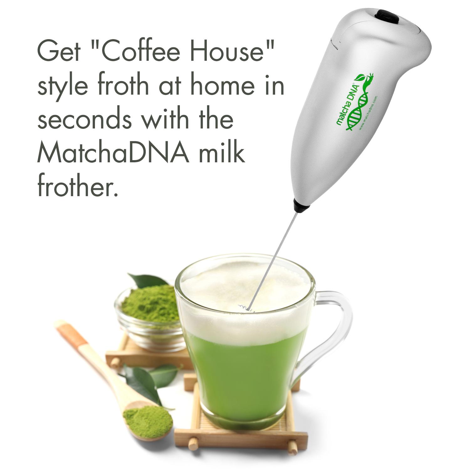 MatchaDNA Handheld Electric Milk Frother (Silver Handheld