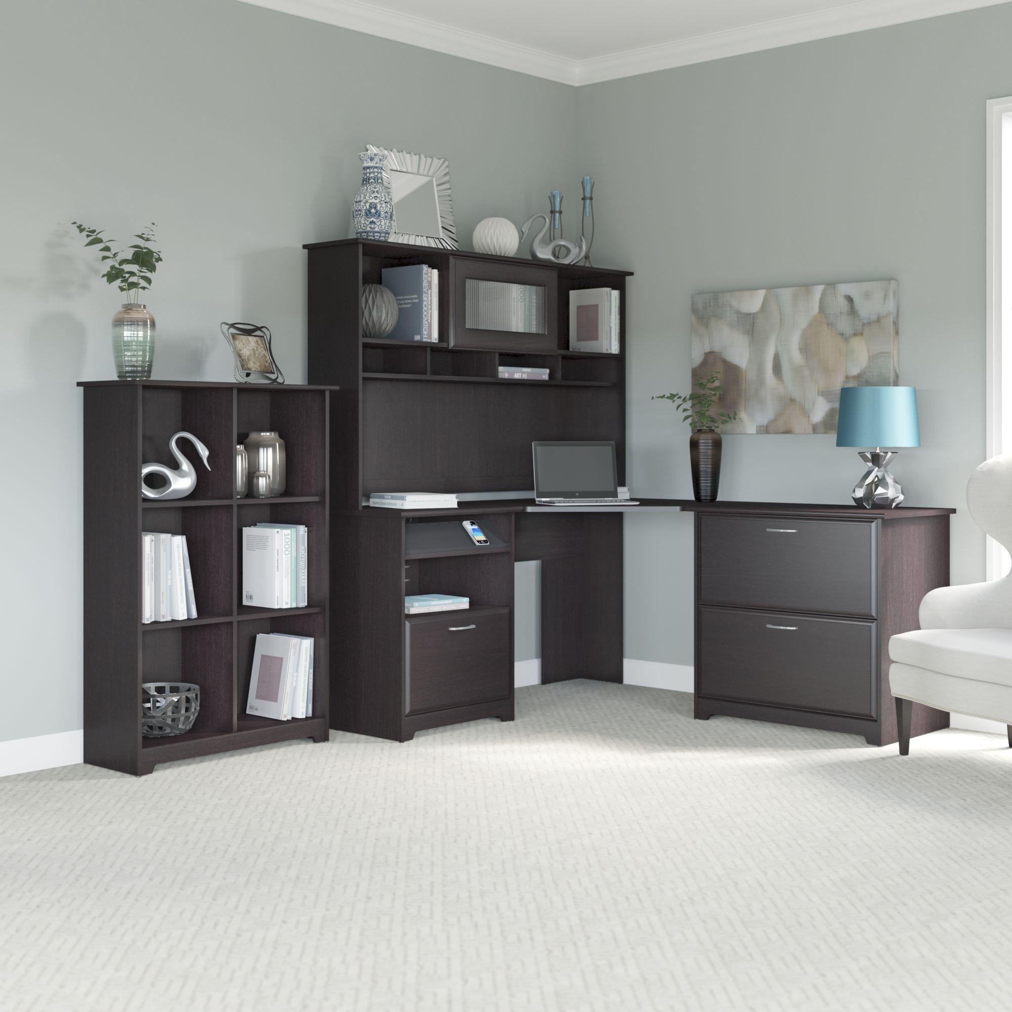 Cabot Corner Desk with Hutch, Lateral File and 6