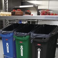 Rubbermaid Commercial Products Slim Jim Trash Can Thin Container Under Counter Cabinet Easy Access