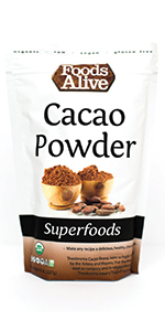 Foods Alive Cacao Powder - Organic, Non-GMO, Gluten-Free, Raw, Vegan, Kosher