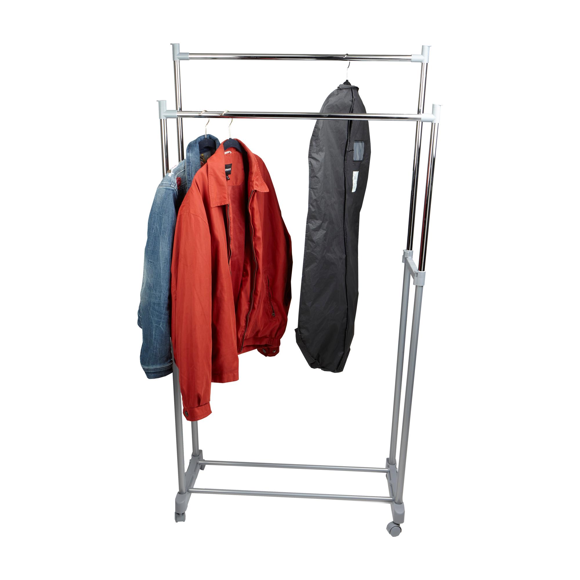 Mind Reader 2 Tier Double Rod Garment Rack, Adjustable