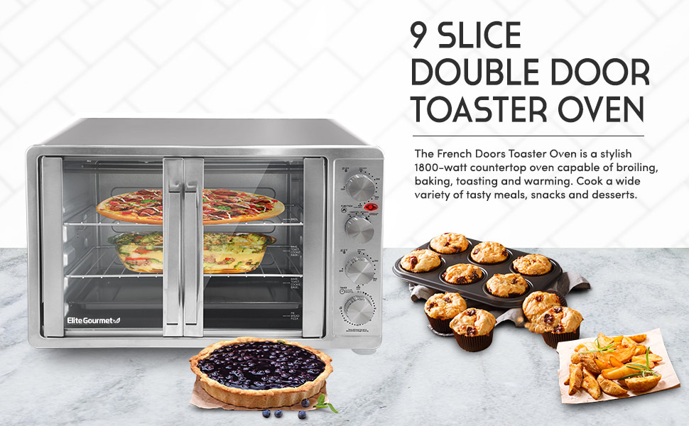 Elite Gourmet ETO-4510M トースターオーブン 45L French Door Convection Toaster Oven Rotisserie – Shop