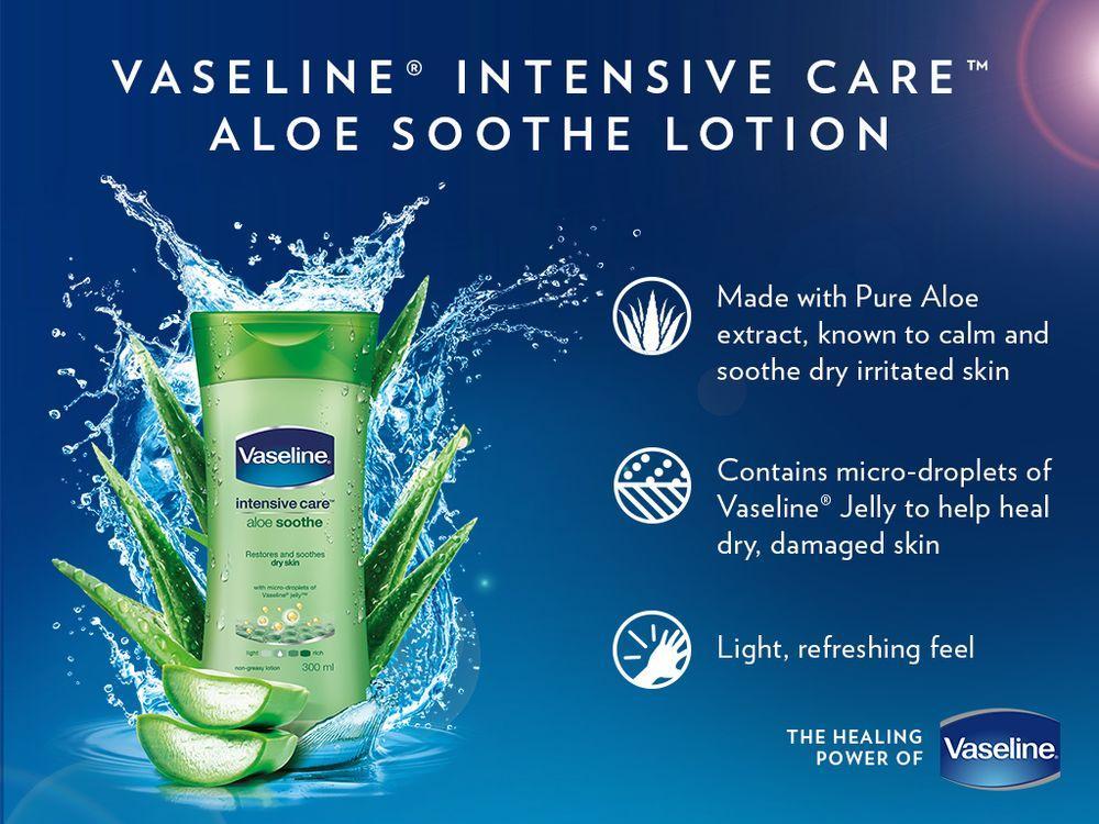 vaseline aloe soothe for sunburn