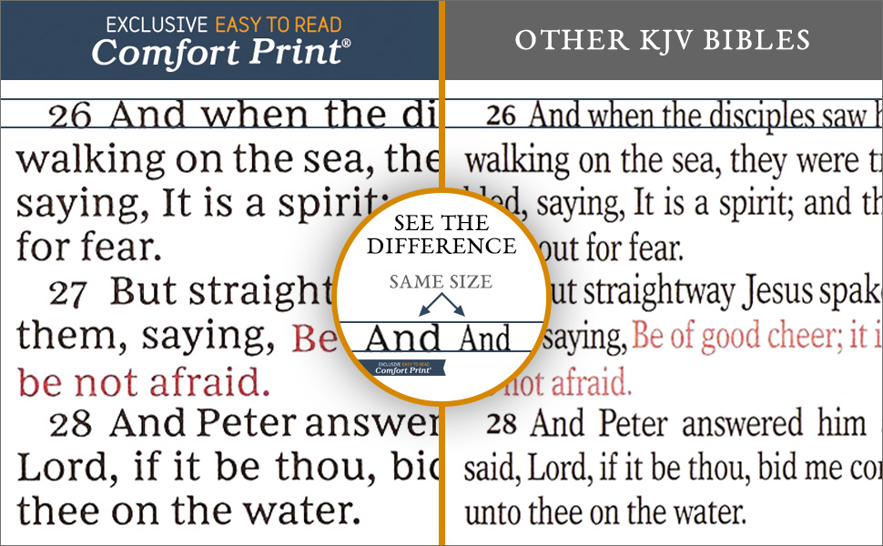 KJV Holy Bible Large Print with 53,000 Cross References, Brown Genuine