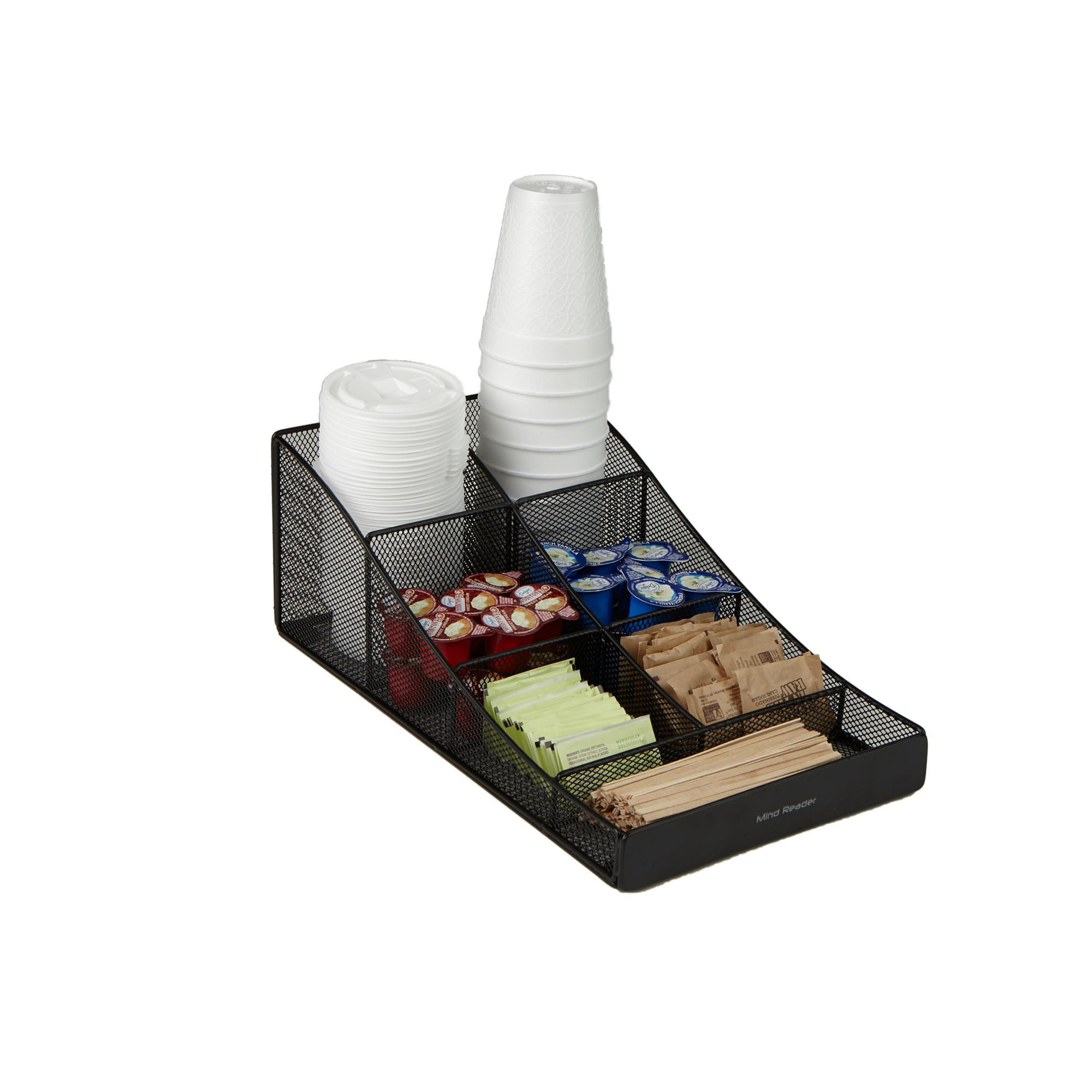 Mind Reader COMP7MESHBLK 7 Compartment Condiment Organizer, Black Mesh
