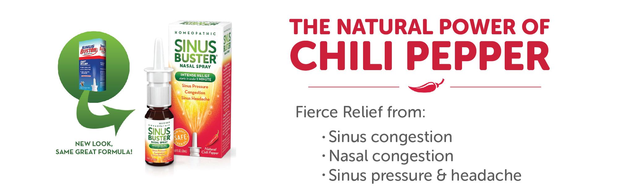 Sinus Buster Nasal Spray, Natural Chili Pepper 0.68 oz