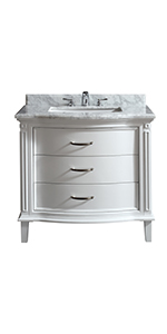 Ove Decors Rachel 36 In White Single Sink Vanity With Carrara