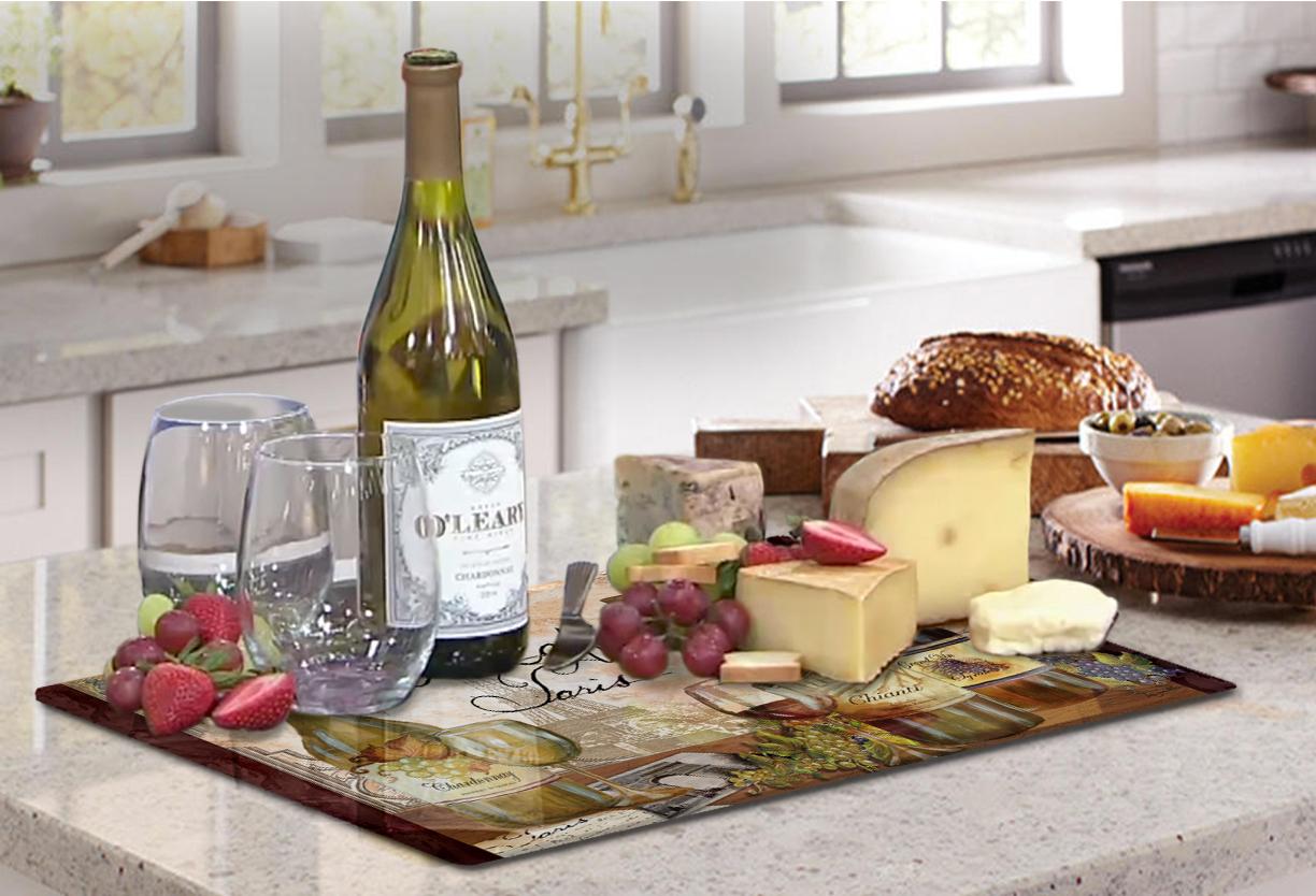 CounterArt Reserve Vintage Glass Cutting Board, 15 x 12