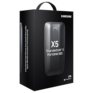 SAMSUNG X5 Portable SSD - 2TB - Thunderbolt 3 External SSD